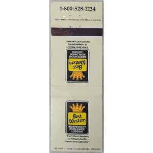 Eddy Match Matchbook Cover Best Western Independent Worldwide Lodging